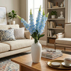 Artificial Delphinium & Hyacinth Stems 22.4in 4pcs | Faux Flowers for Wedding Floral Arrangements Centerpiece Table & Home Decor in White Blue Purple Red