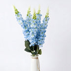 Artificial Delphinium & Hyacinth Stems 22.4in 4pcs | Faux Flowers for Wedding Floral Arrangements Centerpiece Table & Home Decor in White Blue Purple Red