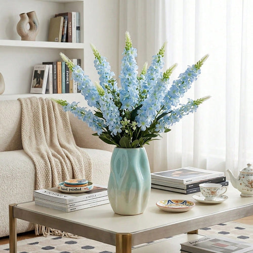 Artificial Delphinium & Hyacinth Stems 22.4in 4pcs | Faux Flowers for Wedding Floral Arrangements Centerpiece Table & Home Decor in White Blue Purple Red