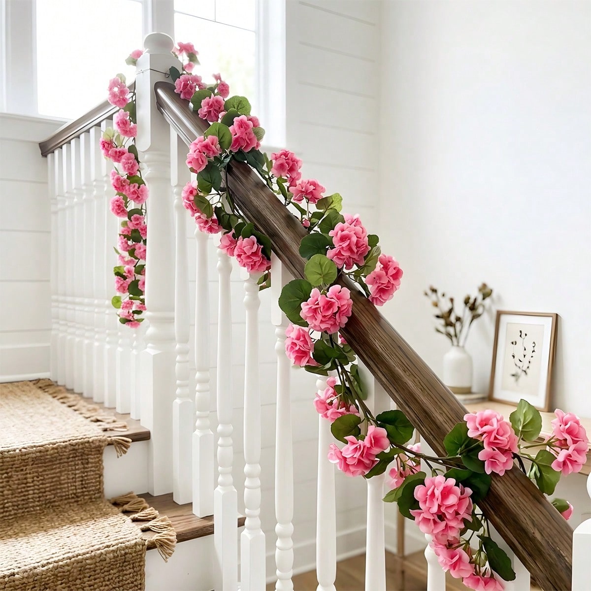 3pcs geranium hanging flower vines UV resistant arranged for faux outdoor spring by IPOPU