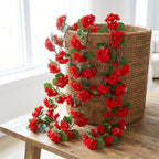 Close-up of lifelike 3pcs geranium hanging flower vines UV resistant for faux outdoor spring by IPOPU
