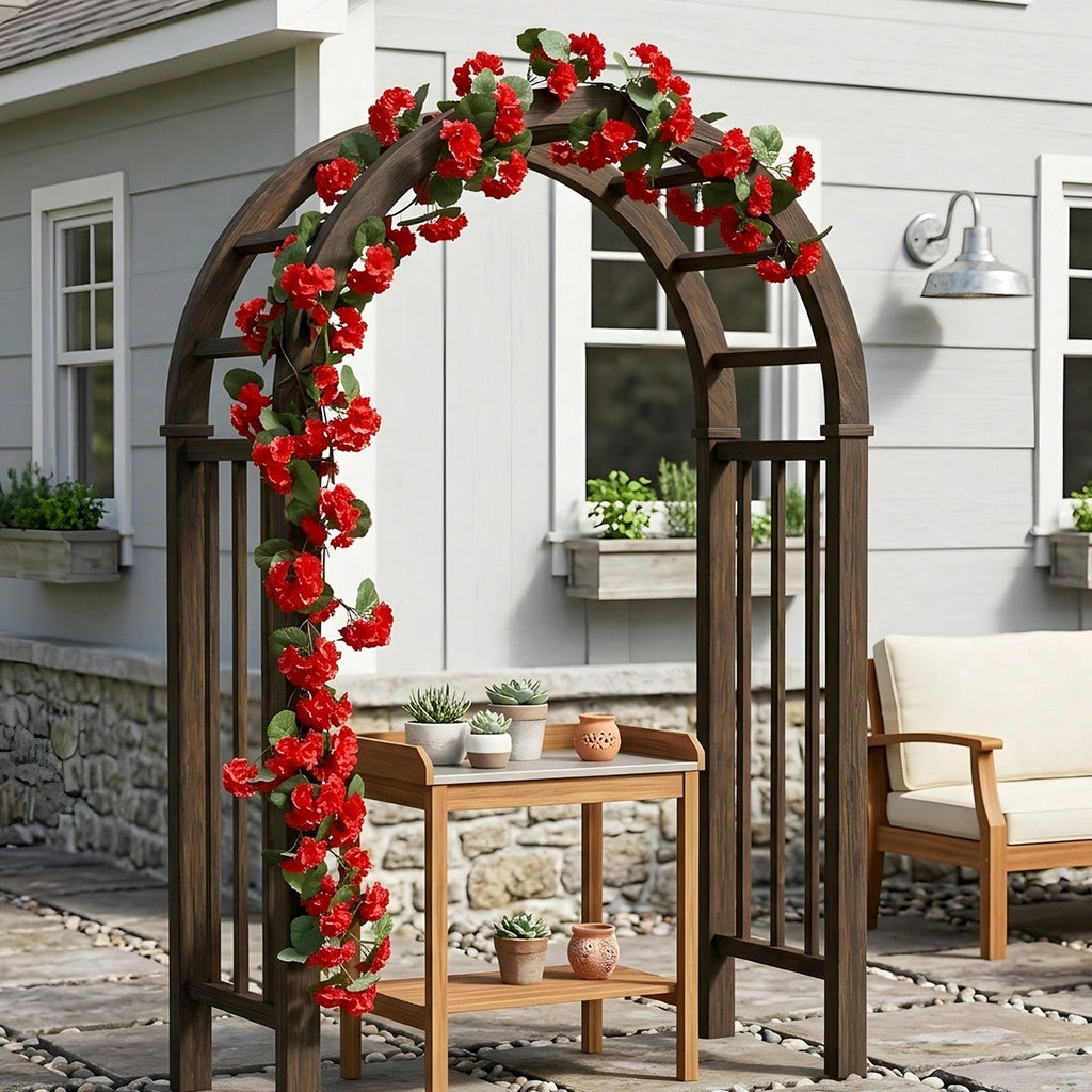 3pcs geranium hanging flower vines UV resistant bundle for faux outdoor spring by IPOPU