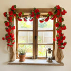 Red 3pcs geranium hanging flower vines UV resistant for faux outdoor spring by IPOPU