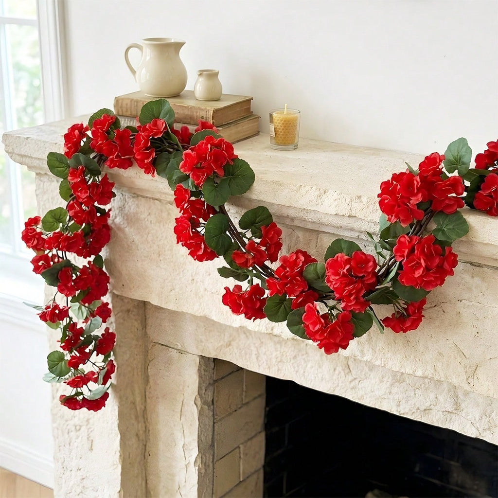 Detail of 3pcs geranium hanging flower vines UV resistant for faux outdoor spring by IPOPU