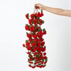 Red 3PCS Geranium Hanging Flower Vines UV Resistant for faux outdoor spring by IPOPU
