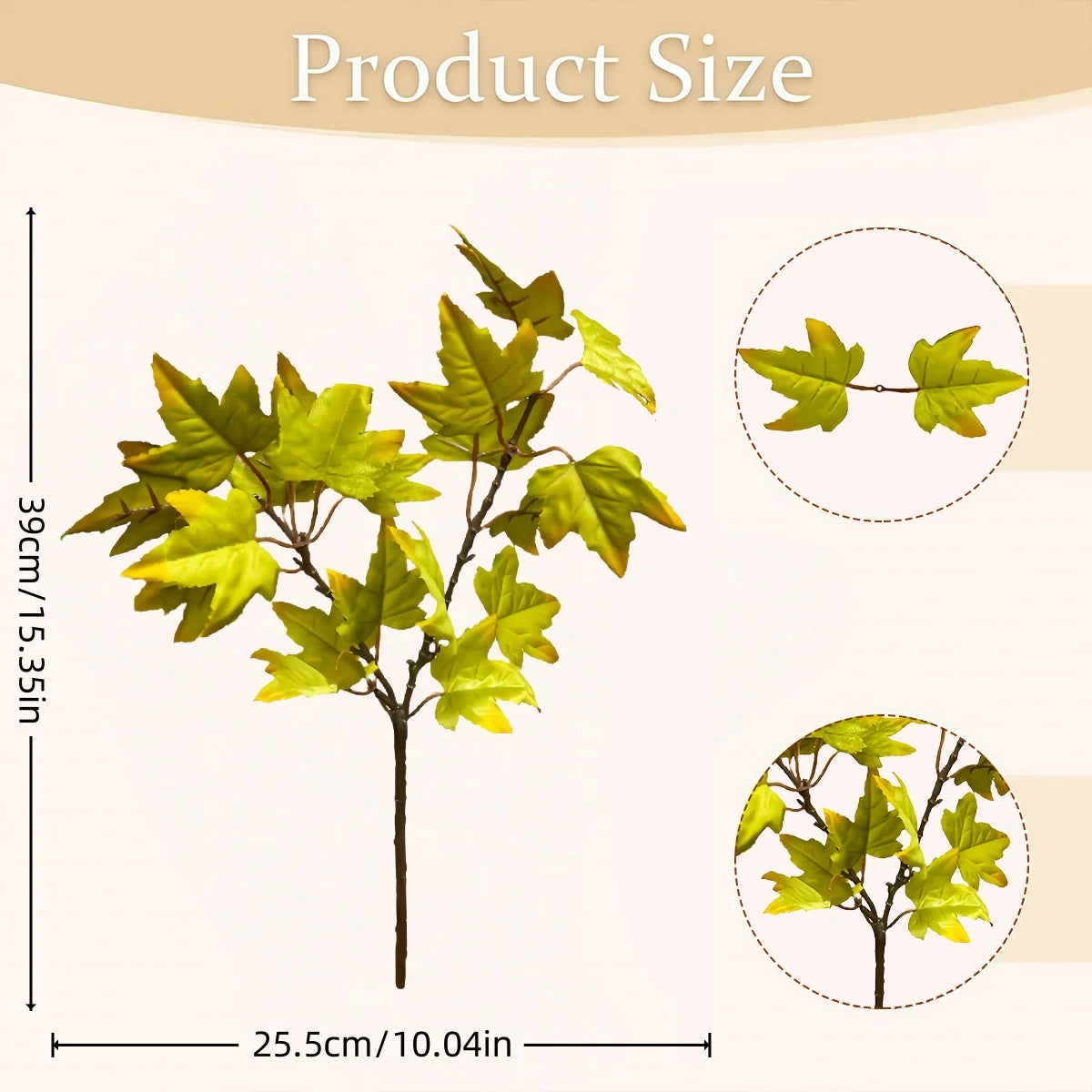 7-Piece Artificial Fall Maple Leaf Stem Set
