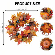 Pumpkin Berry Leaf Fall Wreath – Farmhouse, 20in