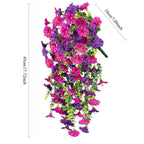 Close-up of lifelike eucalyptus & morning glory wall hanging for home porch garden by IPOPU