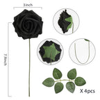PE Foam Artificial Roses 50pcs 8cm | DIY Bridal Bouquet Wedding Centerpiece Home Party & Floral Decor in 10 Colors