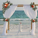 Faux Flower Swag Set of 2 | Wedding Arch Welcome Sign Reception Ceremony Backdrop Decor in White Pink Red Beige Orange