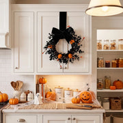 Black Boxwood Pumpkin Gothic Mini Wreath – Set of 2, 9in