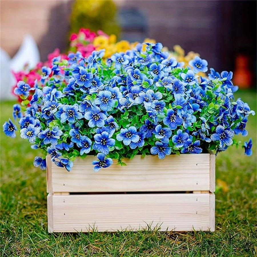 Artificial Boxwood Greenery Bundles Set of 6 | UV Resistant Faux Shrubs for Outdoor & Indoor Decor