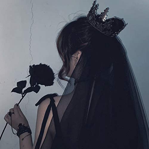 Black & White Artificial Roses with Stems | 10PCS Gothic Wedding Halloween Decor