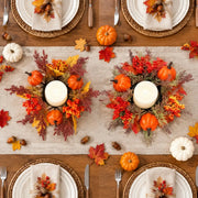 Fall Pumpkin & Berry Candle Rings – 4-Piece Set