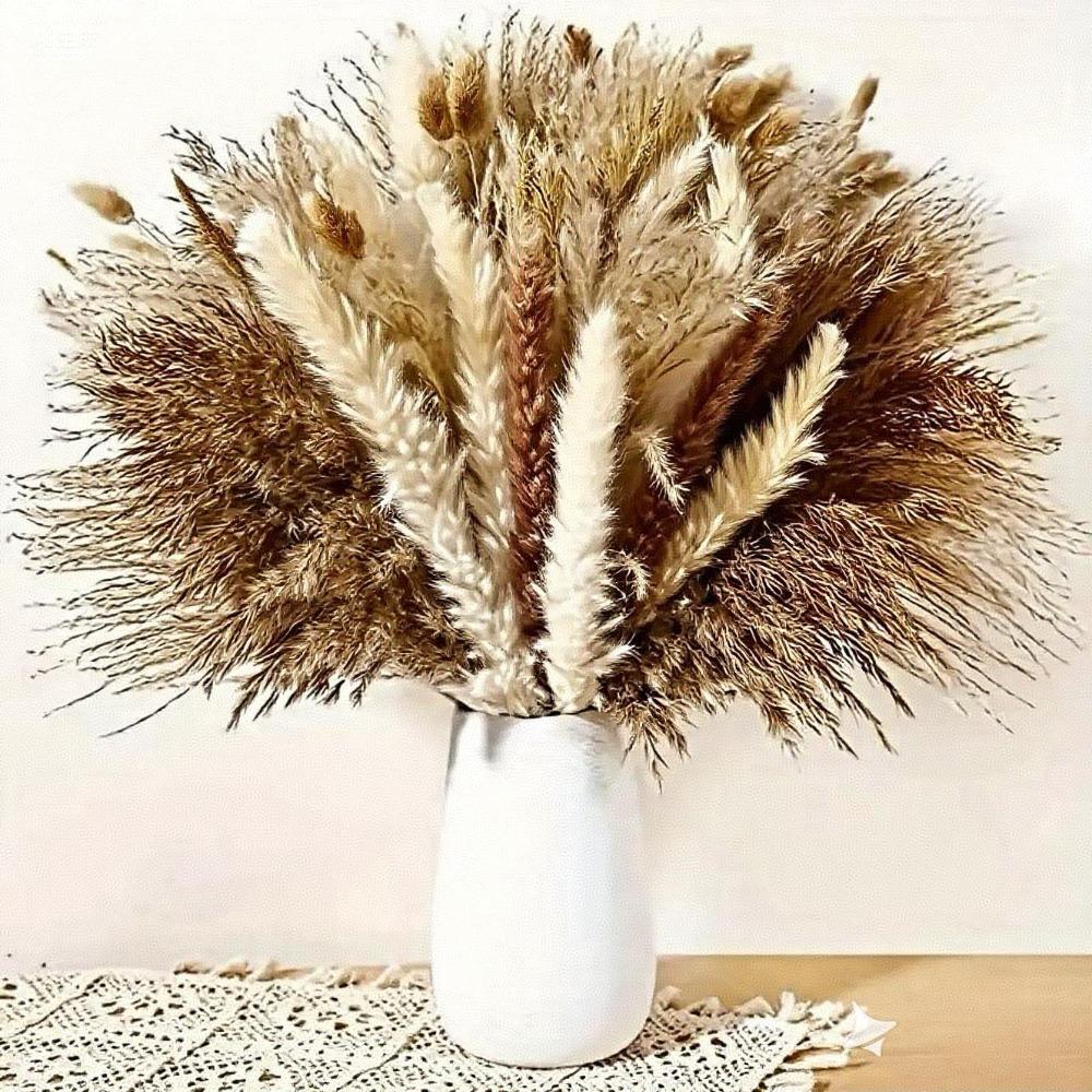 Natural Dried Cortaderia Selloana Mixed Flower Bouquet | Wedding Coffee Table Farmhouse & Home Decor