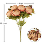 Side view of vintage peonies and hydrangeas bouquet for wedding bridal cente by IPOPU