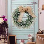 Green Burlap Bow Decoration | All Seasons Front Door Back Door Wreath Wedding Indoor & Outdoor Rustic Farmhouse Decor