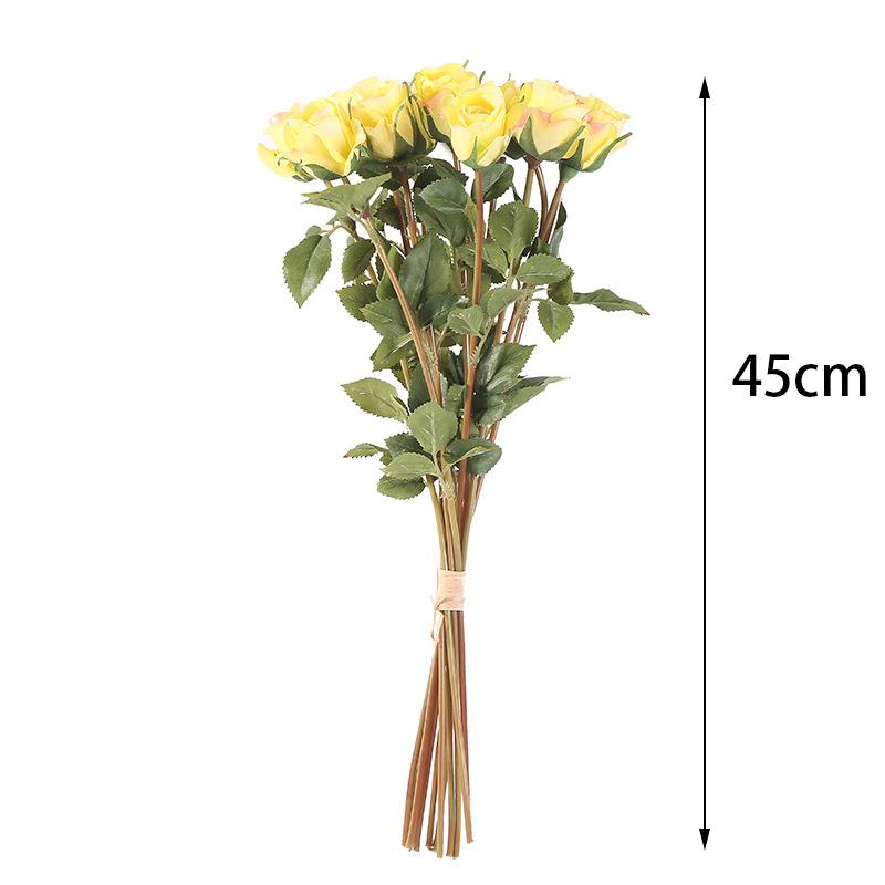 Artificial Long Stem Rose Bouquet | Realistic Faux Roses for Wedding Home Valentine's Day in 5 Colors