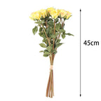 Artificial Long Stem Rose Bouquet | Realistic Faux Roses for Wedding Home Valentine's Day in 5 Colors