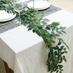 Close-up of lifelike washable greenery vines 2pcs for home wall wedding by IPOPU