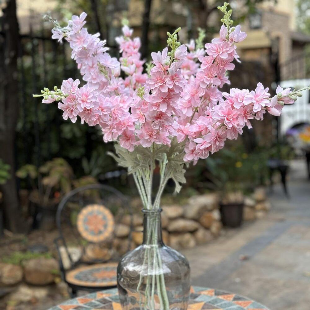 Artificial Delphinium Larkspur Flowers 8pcs 33.5in Long Stem | Tall Vase Wedding Party & Home Centerpiece Decor in 10 Colors