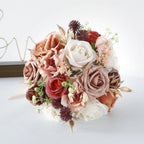 Artificial Toss Rose Bouquet | Wedding Ceremony Church Decoration Anniversary & Valentine's Day in Light Pink Purple Pink Orange Blue Wine Red