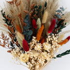 Rustic Red Dried-Effect Flower Bouquet with Baby's Breath and Eucalyptus | Living Room Wedding Table & Home Decor Gift