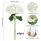 Real Touch Latex Hydrangea Flowers 4pcs 21 inch | Wedding Centerpiece Home Baby Shower & Holiday Decor in 10 Colors