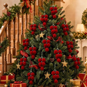 4-Piece Burgundy Velvet Christmas Ball Cluster Set