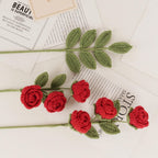 Handmade Wool Rose Bouquet Set of 2 | Multi-Headed Forever Roses Gift for Valentine's Day Anniversary in Red Pink Blue Purple