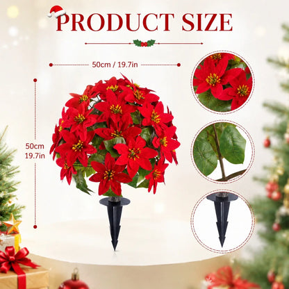 Artificial poinsettia ball ground stake size chart 50cm x 50cm 19.69 inch – IPOPU
