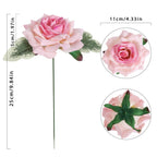 Artificial Velvet Roses 16pcs 4.3 inch | Wedding Bouquet Centerpiece Valentine's Day Home & Party Decor in 10 Colors