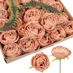 Artificial Rose Heads Bulk 20pcs | Wedding Centerpiece Valentine's Day Home Decor & DIY Crafts in 12 Colors