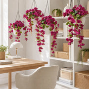 Artificial Hanging Fuchsia Bush – Deep Rose, Set of 2, 60cm
