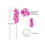 Artificial Phalaenopsis Orchid Stems 4pcs 37.4in | Real Touch Faux Flowers Home Decor Wedding & Party in White Blue Pink Rose Pink Wine Red