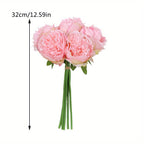 Artificial Peony Flowers | Bridal Bouquet Wedding Table Centerpiece & Home Vase Flowerpot Decor in Dark Pink Red White Light Pink Champagne