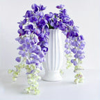 Artificial Wisteria Hanging Flower Garland 3 Pack | Wedding Arch Party Backdrop Garden & Home Decor in White Purple Blue Pink