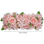 Faux Rose Flower Row Arrangements | Realistic Silk Flowers for Wedding Table Centerpiece & Reception in 4 Colors