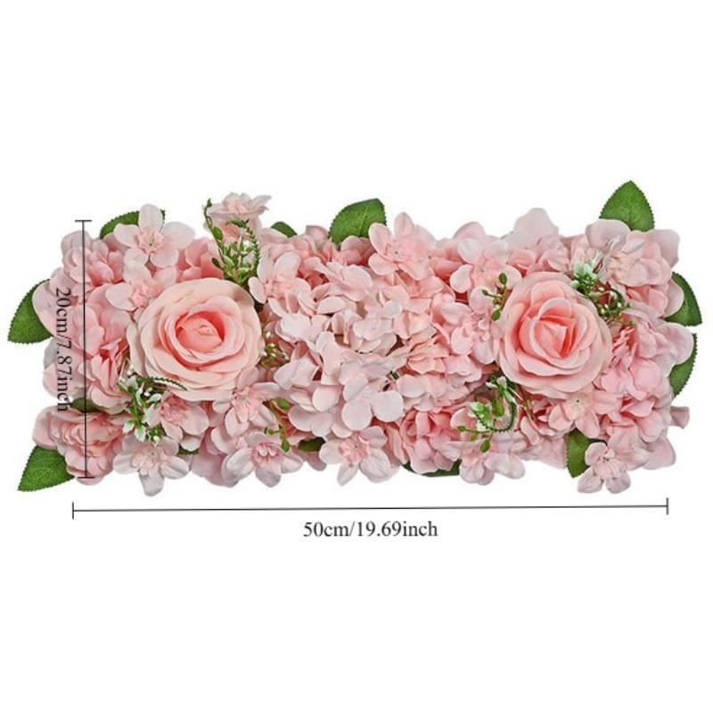 Faux Rose Flower Row Arrangements | Realistic Silk Flowers for Wedding Table Centerpiece & Reception in 4 Colors