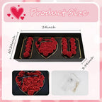 Scented Soap Rose Petals Gift Set with LED Lights in Box | Birthday Anniversary Valentine's Day Gift for Women in Red Pink Purple