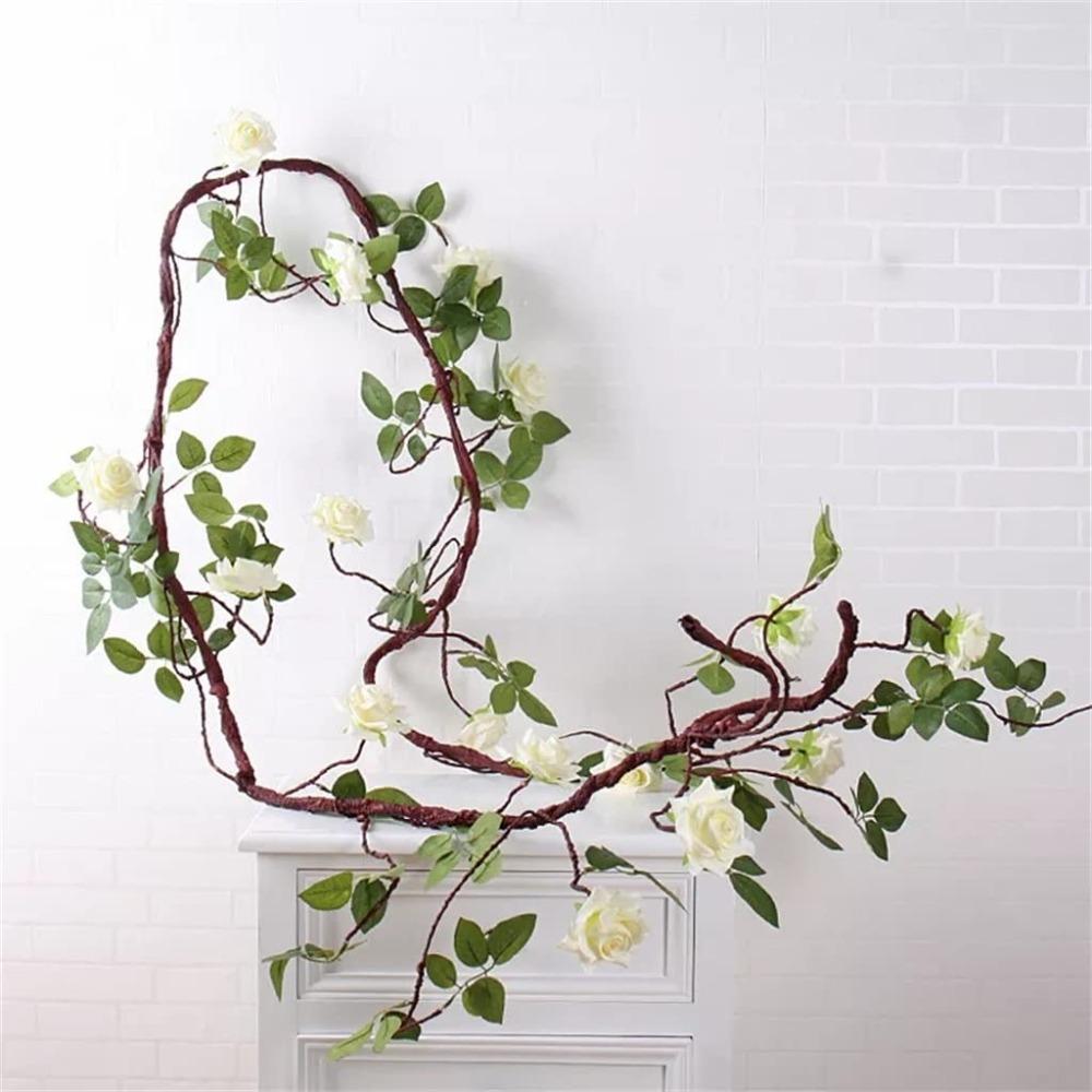 Artificial Flower Romantic Vine Garland | Wedding Arch Backdrop Wall Hanging & Home Decor in Red