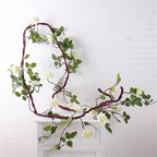 Artificial Flower Romantic Vine Garland | Wedding Arch Backdrop Wall Hanging & Home Decor in Red