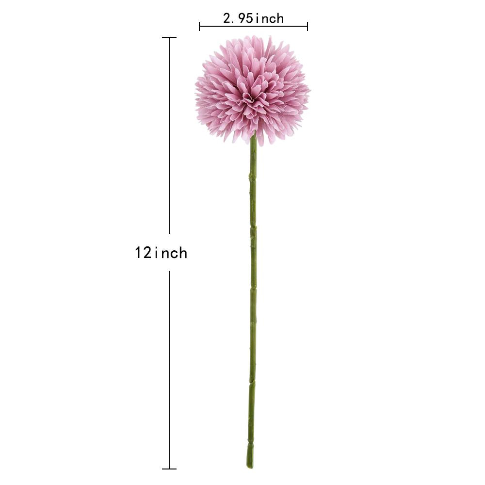 Artificial Chrysanthemum Ball Flowers 6pcs | Wedding Centerpiece Party Home Garden & DIY Decor in White Pink Purple 8 Colors