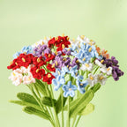 Handmade Wool Crochet Hydrangea & Forget-Me-Not Flower | Artificial Bloom for Gift Vase Decor in White Orange Purple Red Blue