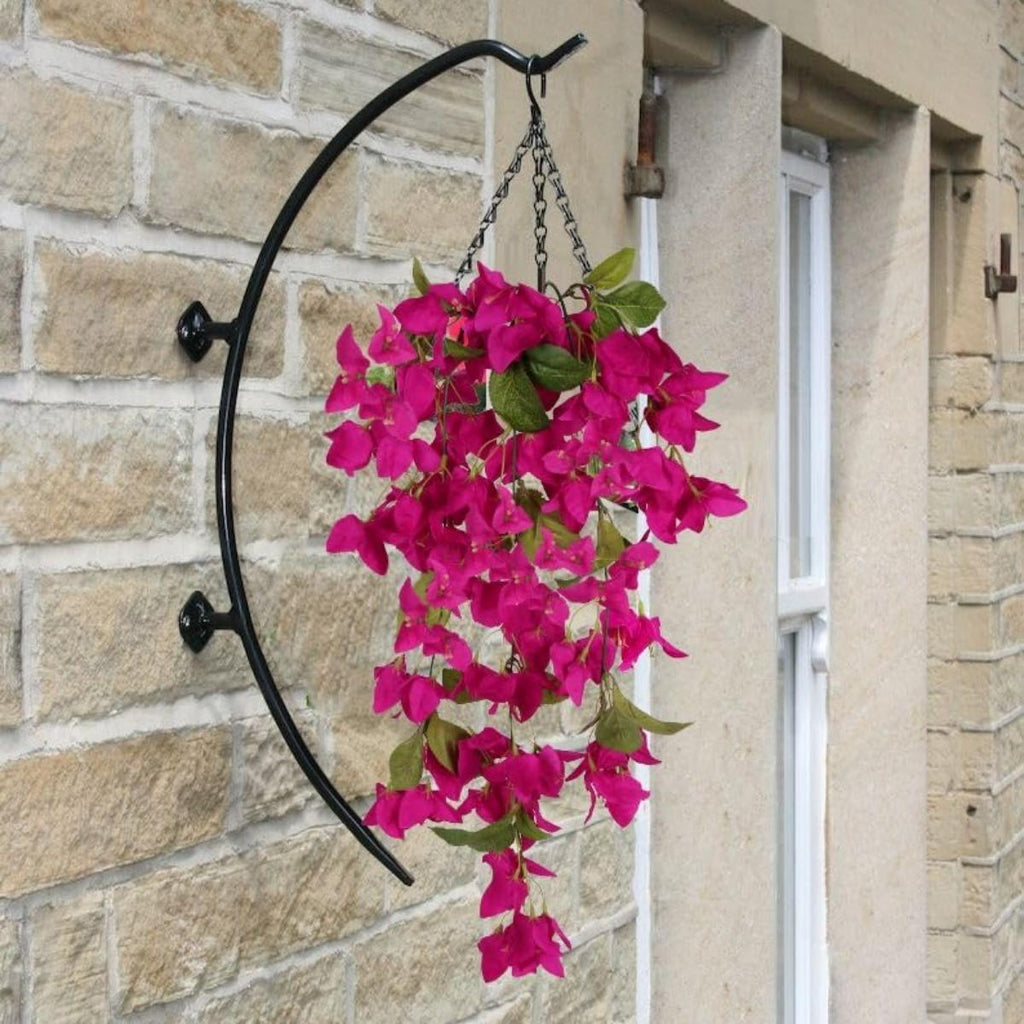 Artificial Bougainvillea Hanging Flowers 2pcs | UV Resistant Silk Vine for Garden Yard Porch Patio Wedding & Home Outdoor Decor in Pink Purple White Blue Orange