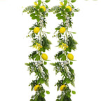 Artificial Lemon Garland with Fairy Lights | Greenery Vine & Citrus Flowers for Wedding Home Garden Holiday Decor