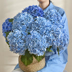 Hydrangea Artificial Flowers 4pcs 17 inch | Home Decor Wedding Party Centerpiece & Holiday Arrangement in Orange Purple Blue Pink White