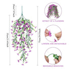 UV Resistant Artificial Morning Glory Vines 4 Pack | Outdoor Garden Fence Wall Balcony & Home Decor in 7 Colors