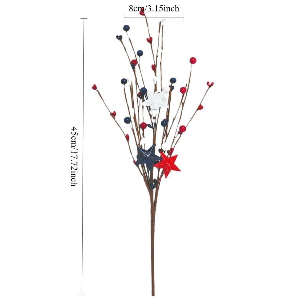 Red White and Blue Accessories for Independence Day,Patriotic Floral Stems for Home,Birthday,Party,Table Centerpieces