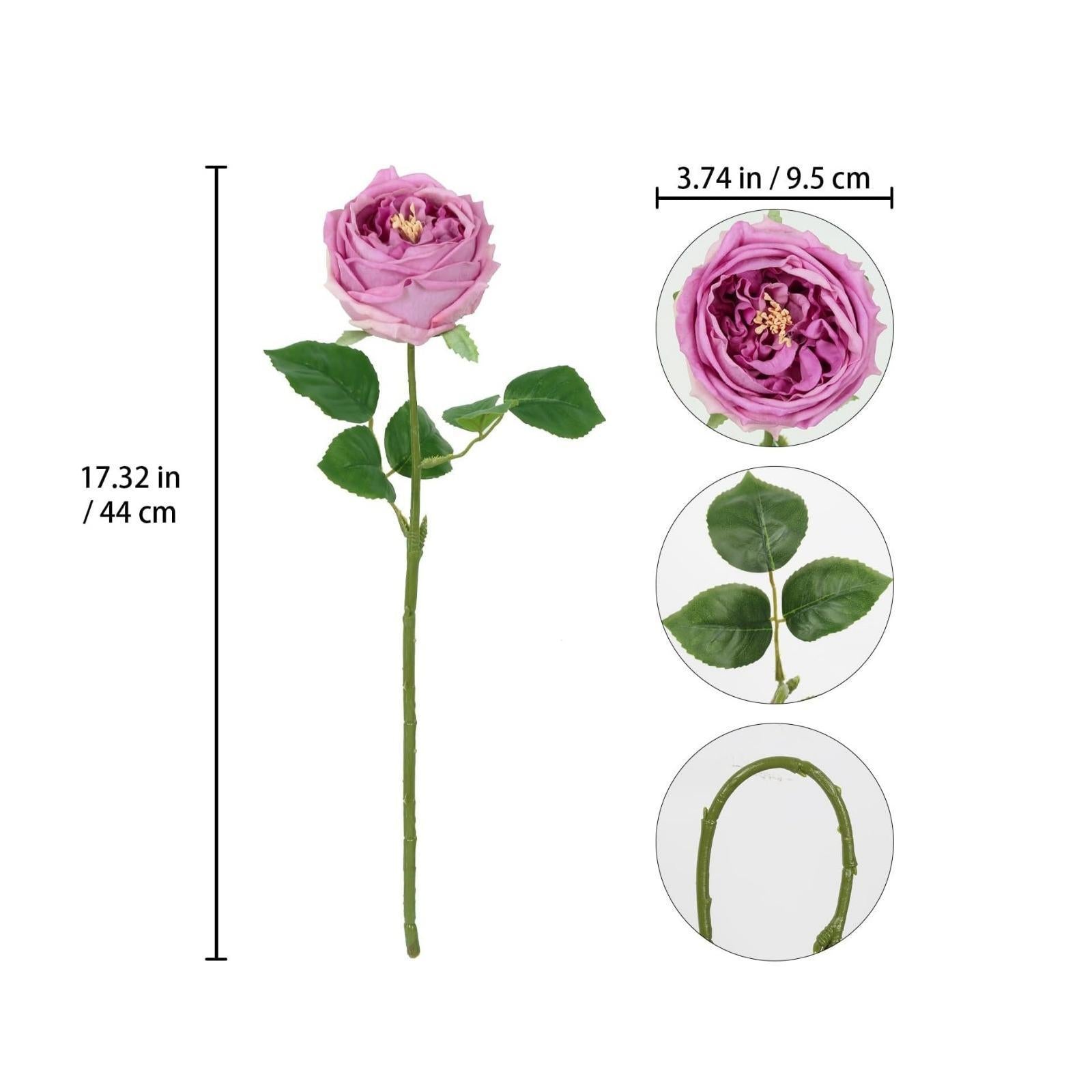 Real Touch Latex Rose Peony Stems 5pcs | Wedding Bouquet Party Valentine's Day & Home Decor in White Pink Purple Champagne Blue